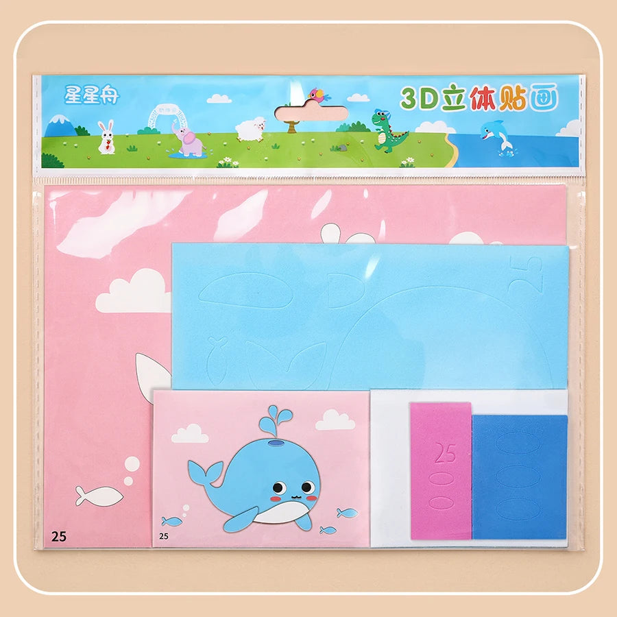 Premium 6pcs/set 3D EVA Foam Sticker DIY Cartoon Princess Animal Puzzle for Chil