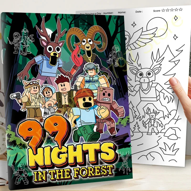 Premium 99 Nights in the Forest Coloring Book - Deer & Woodland Scenes for Adult