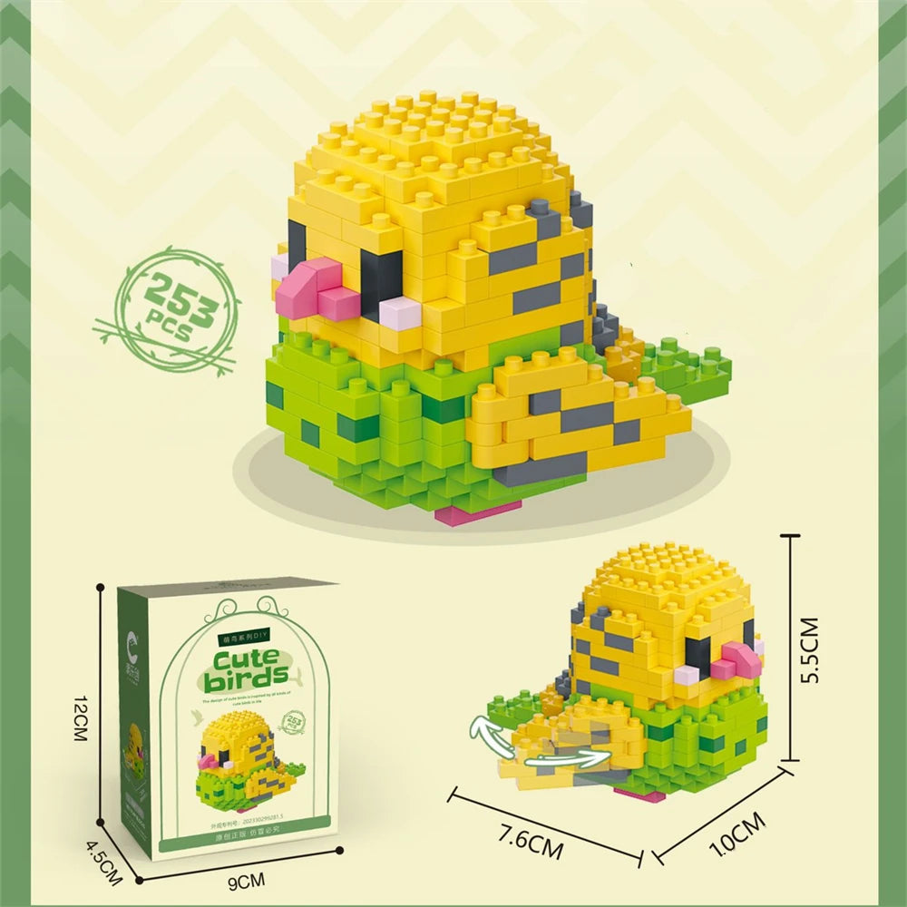 Premium Parrot Bird Small Blocks Building Creative Educational Building Toys For
