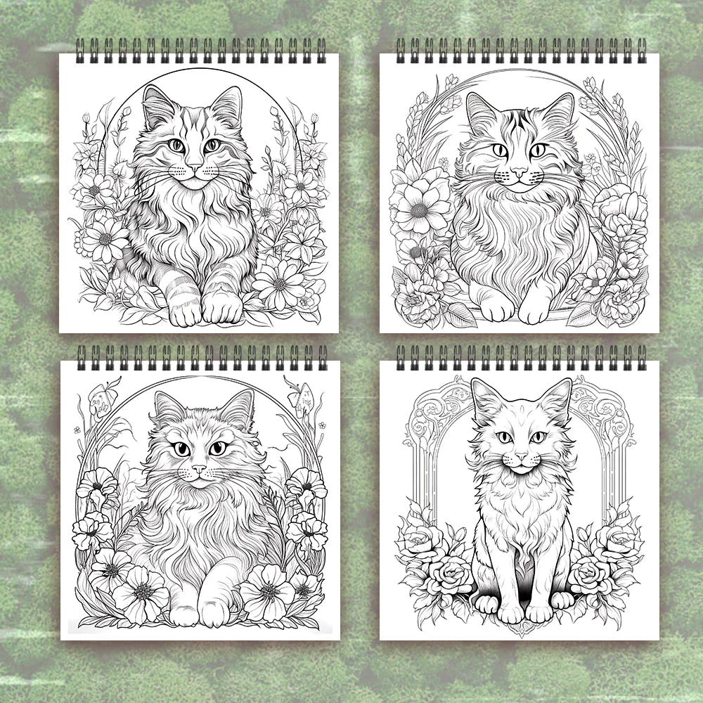 Premium Spiral Coloring Book for Women - 30 Sheets, 8.3 x 8.3 in (Adults)