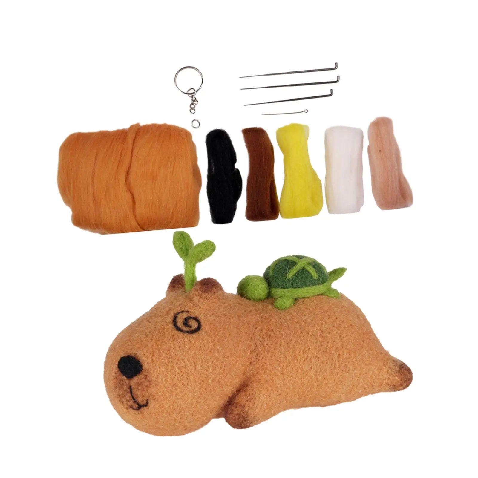 DIY Capybara Wool Felting Kit with Tools