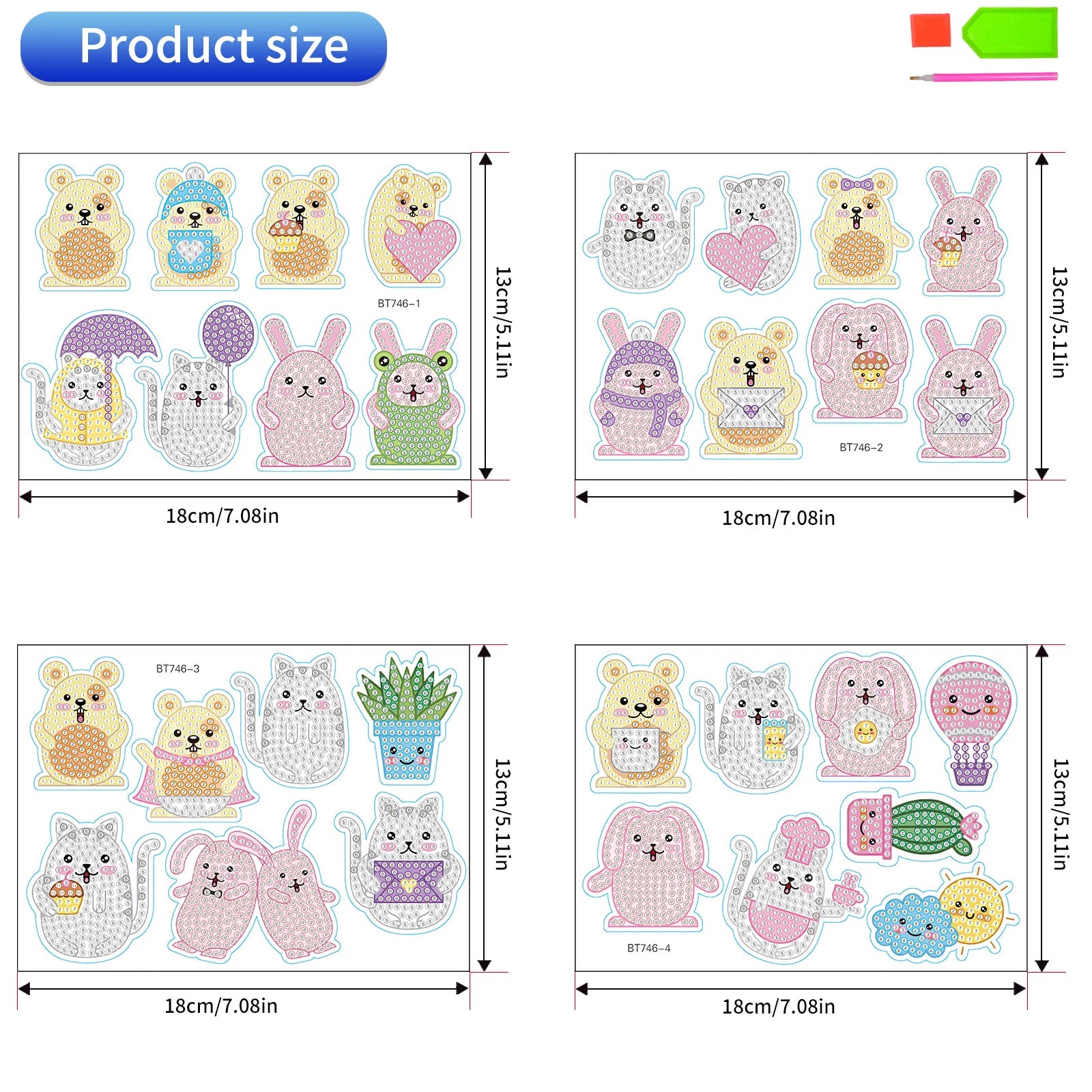 Premium 5D Diamond Painting Keychain Kit - DIY Craft Pendant Set, Ages 6+