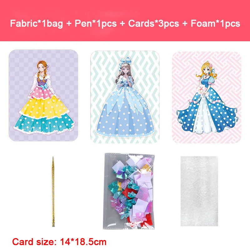 Premium Princess Poke Art Puzzle Board Set - DIY Craft Kit with Pens, Ages 3+