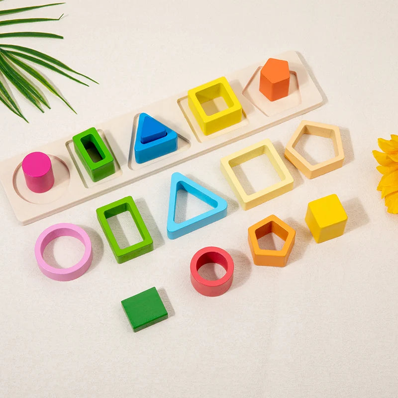 Geometric Shape Cognition Puzzle Board (Wooden Montessori)