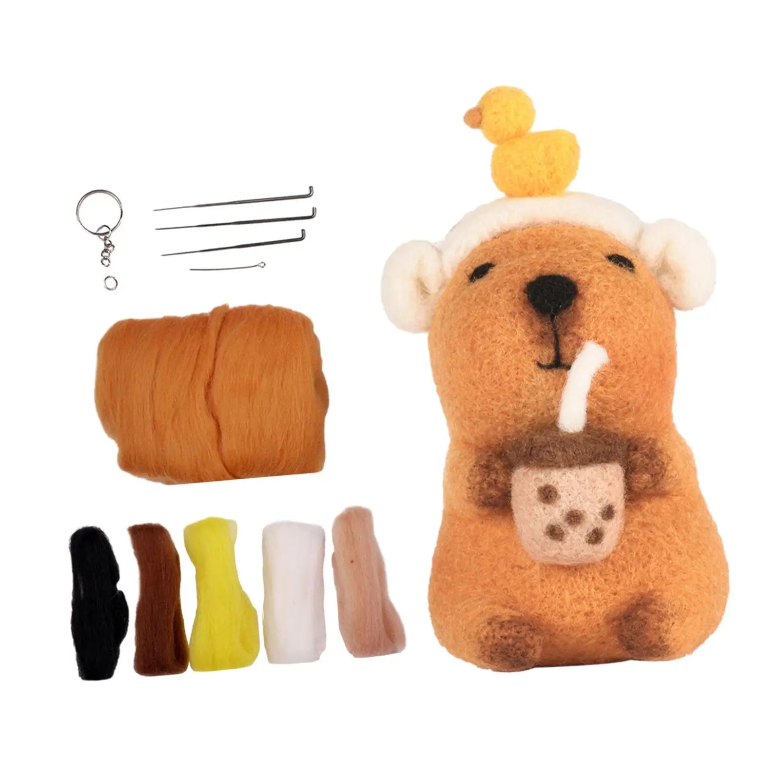 DIY Capybara Wool Felting Kit with Tools