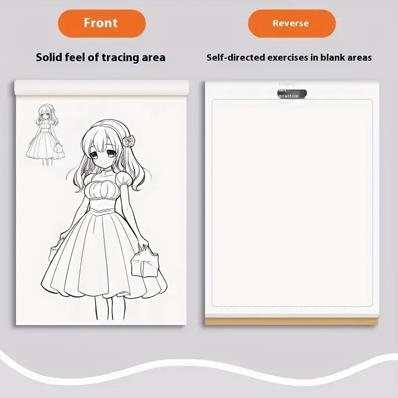 Premium Anime Line Art Drawing Book for Beginners - 48 Tracing Pages, Ages 6+