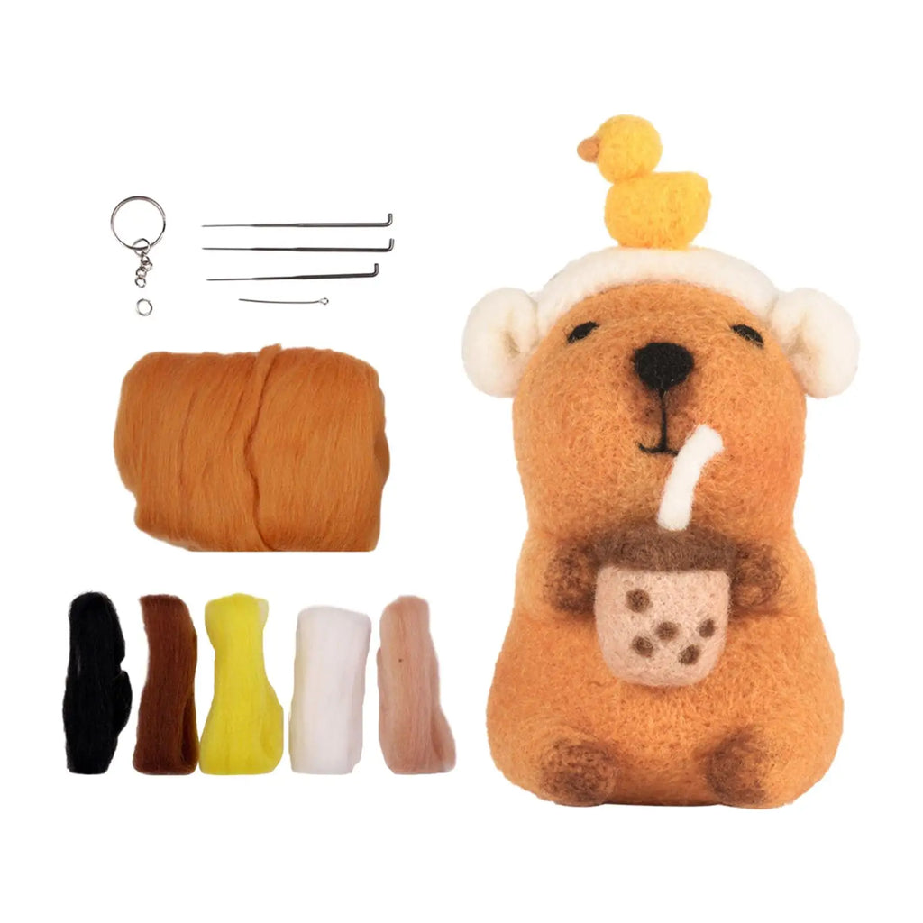 DIY Capybara Wool Felting Kit with Tools