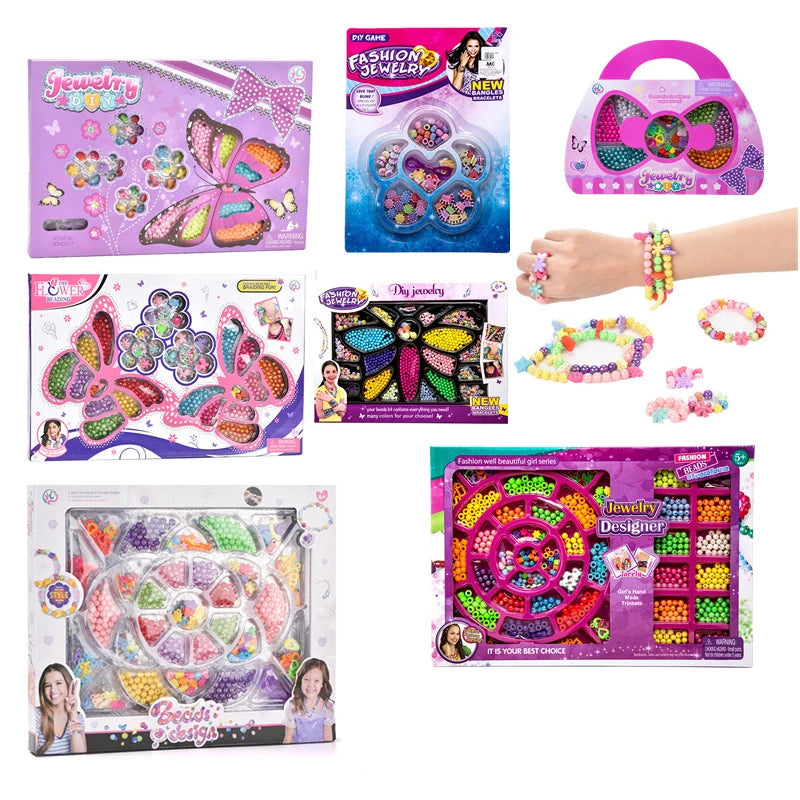 Premium DIY Pop Beads Bracelet Making Kit - Kids Craft Set, Ages 3+, Animal Them