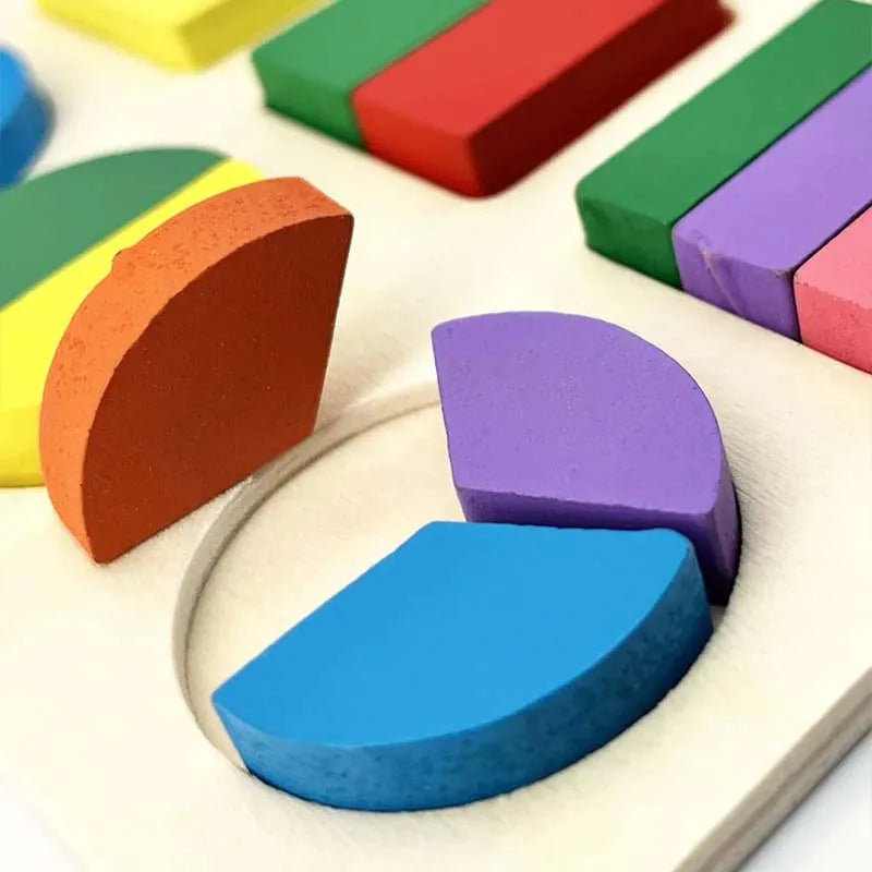 Wooden Montessori Shape Matching Puzzle Board for Kids