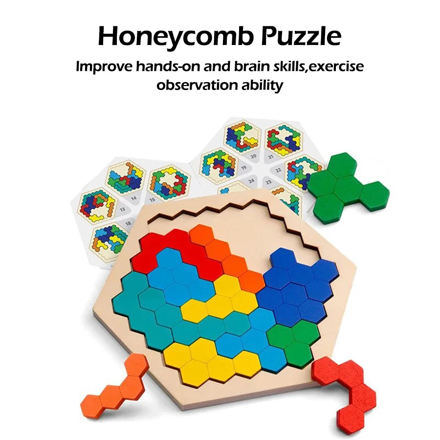 Premium 1pcs Wooden Puzzles Educational Toys For Children Kids Preschool Tangram