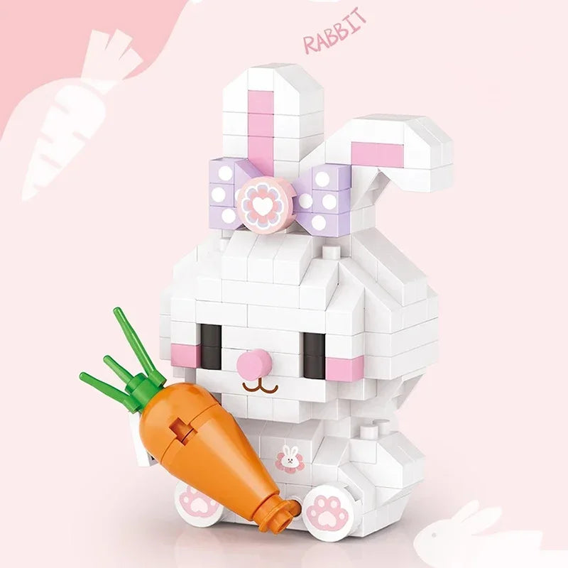 Premium Cute Animal Building Blocks DIY Cartoon Puppy Pet Cat Assembling Bricks
