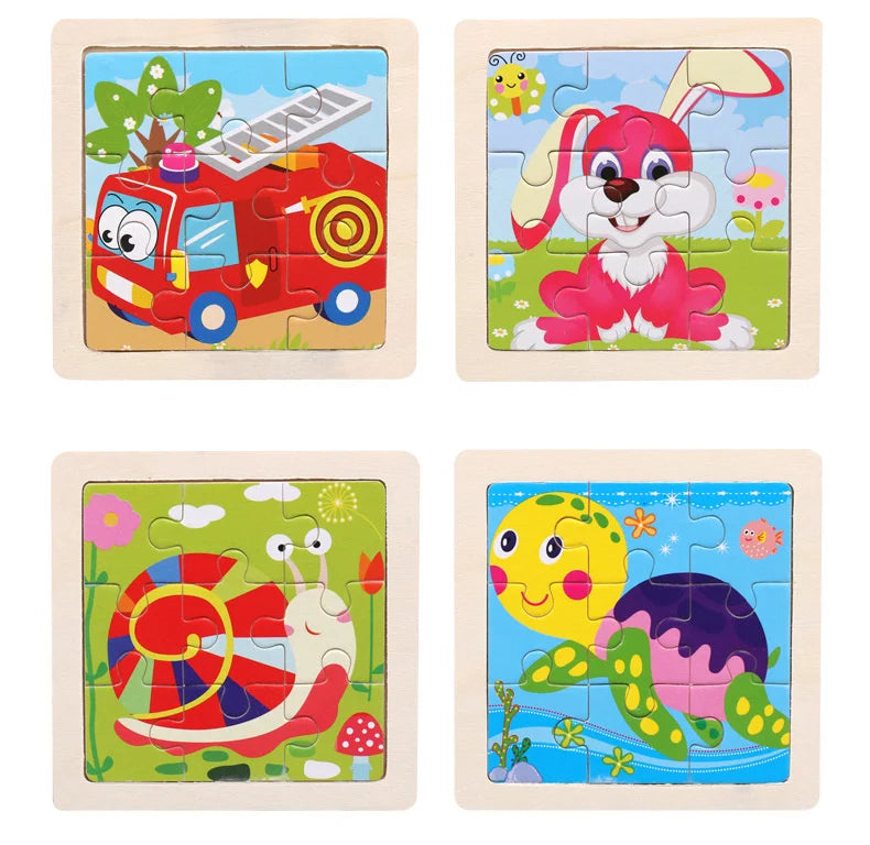 Wooden Dinosaur & Vehicle 3D Puzzle Set for Kids