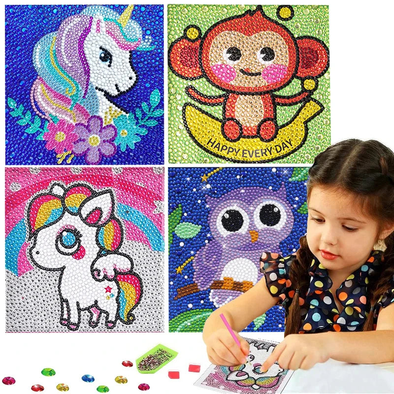 DIY Diamond Art Dot Painting Kit for Kids (Animals)