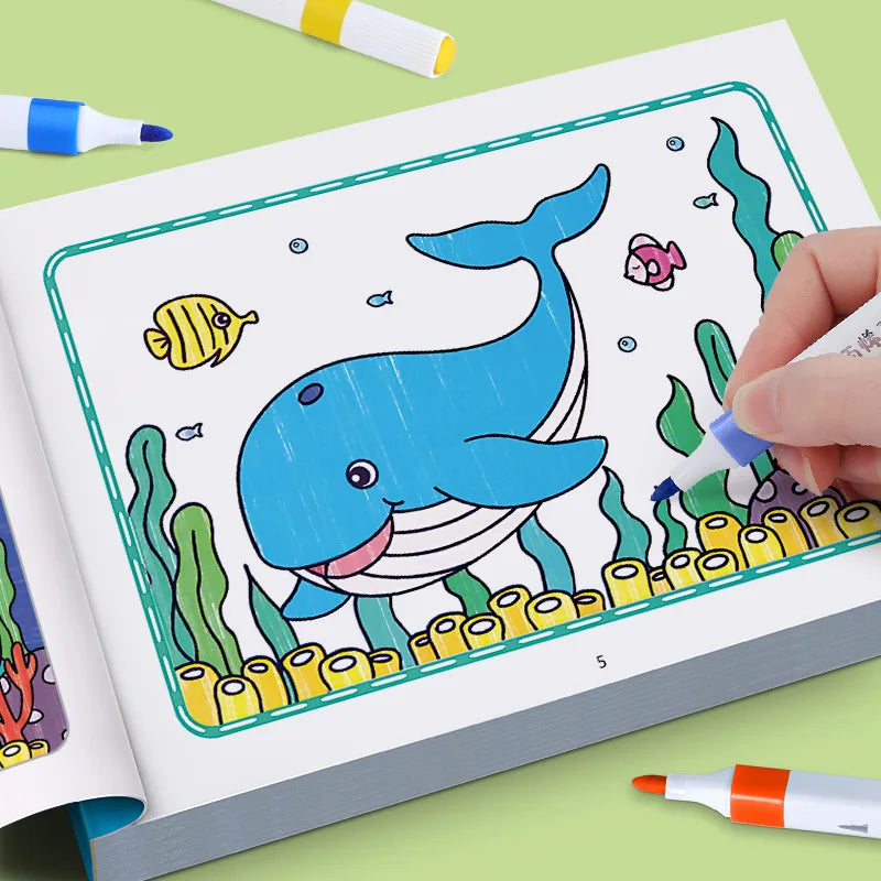 Cartoon Animal Coloring & Drawing Book for Kids