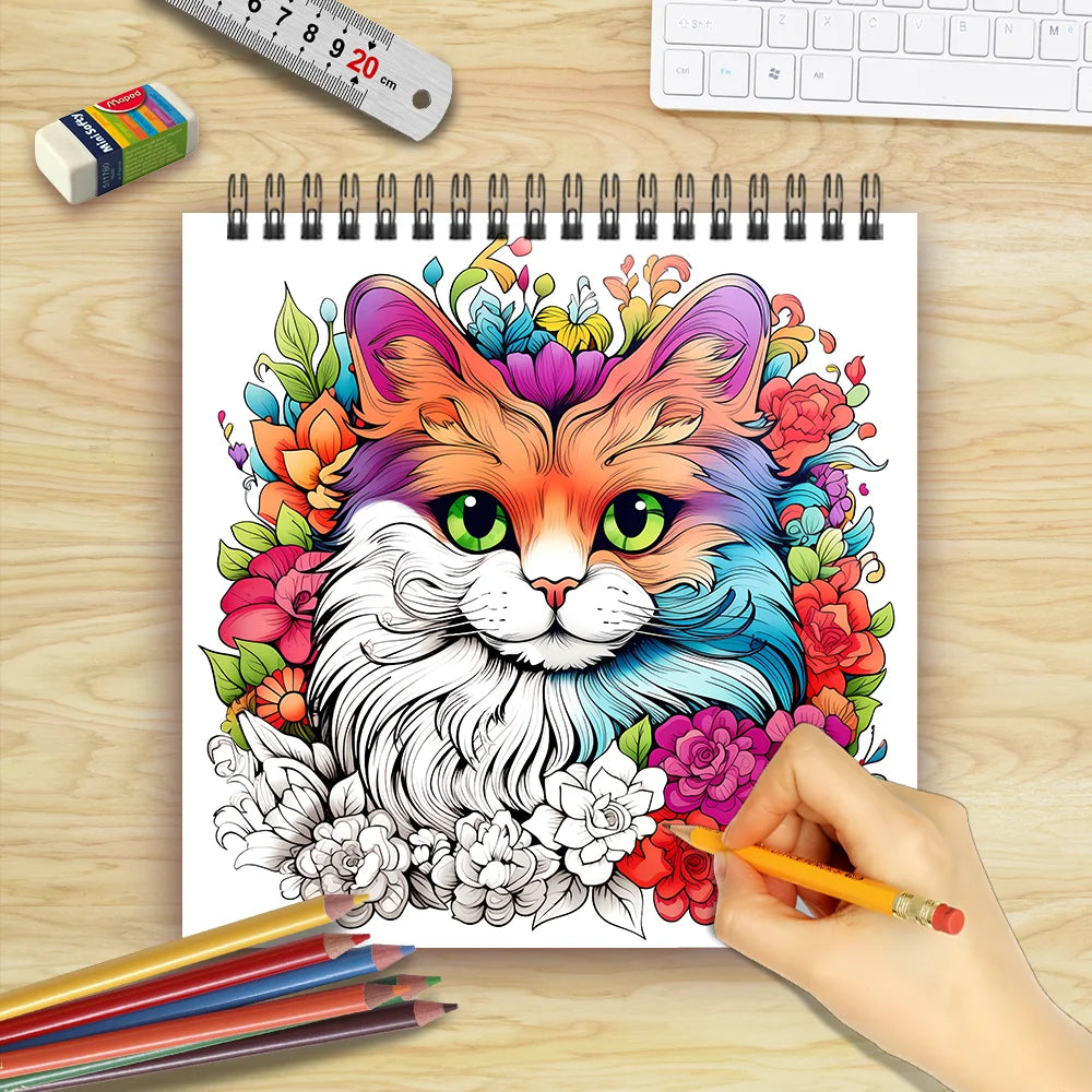 Premium Spiral Coloring Book for Women - 30 Sheets, 8.3 x 8.3 in (Adults)