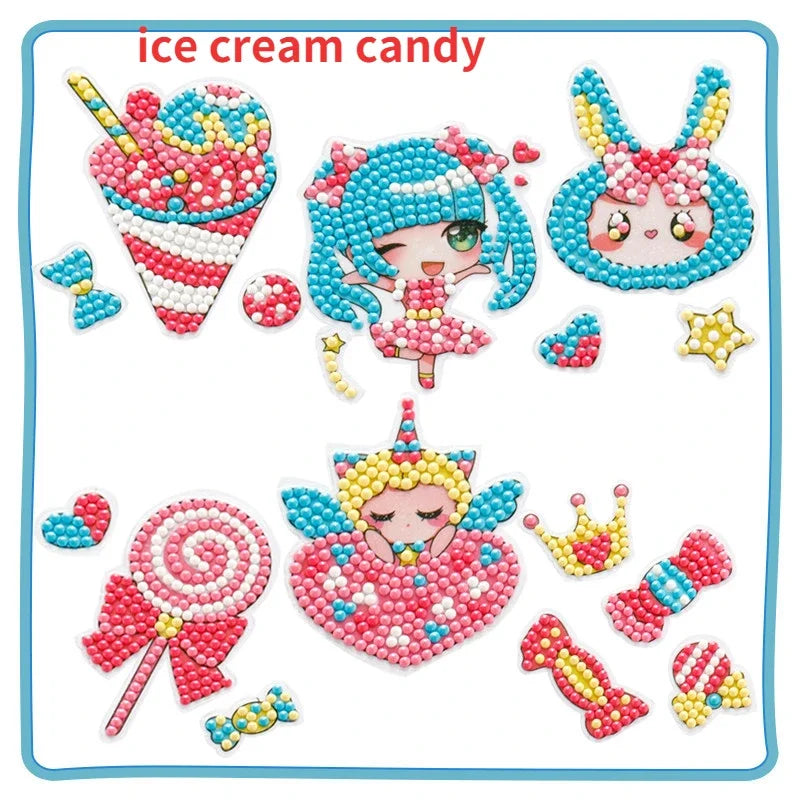 Premium Child Diamond DIY Painting Sticker Set Toys Colorful Cartoon Sticker Han