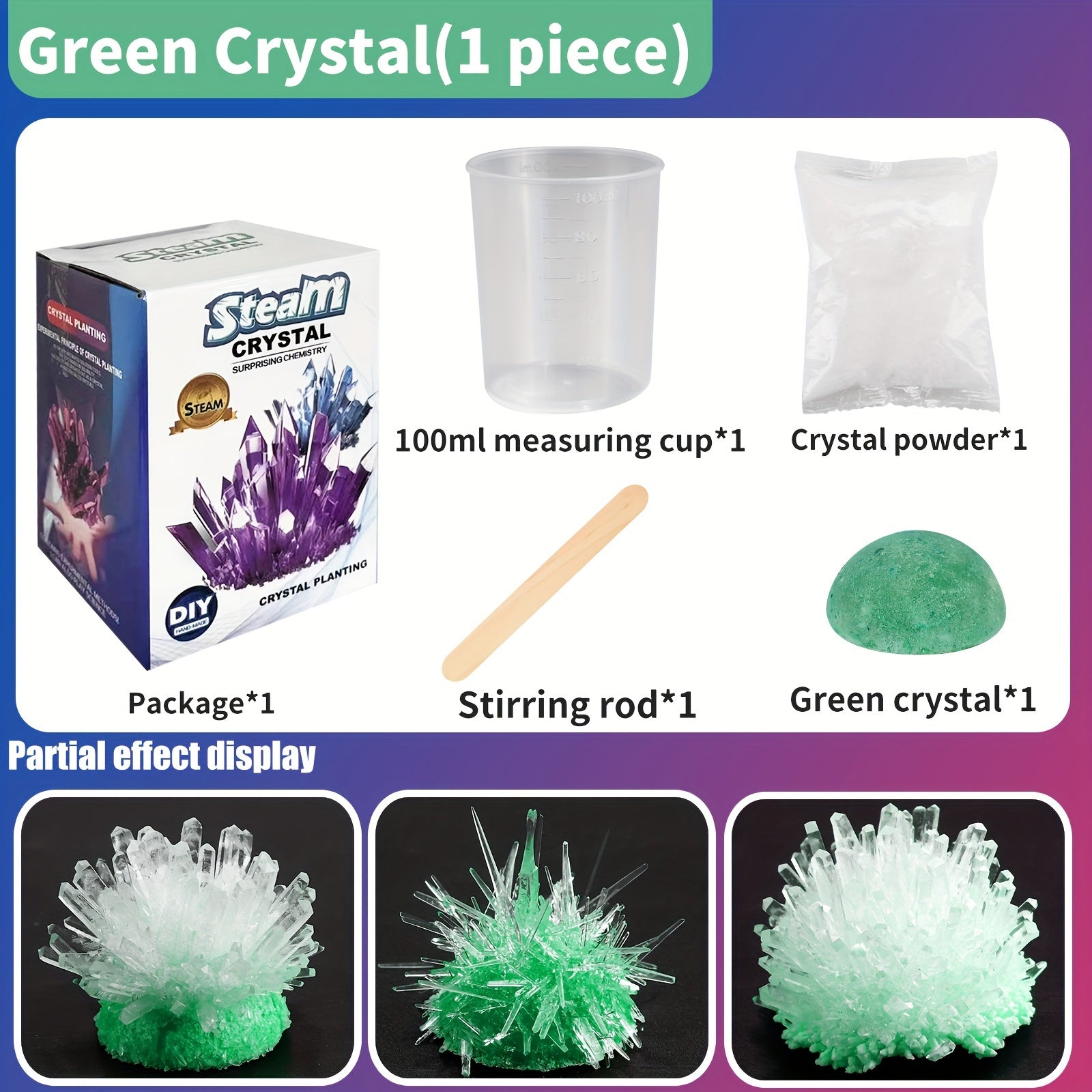 Crystal Growing Science Kit | Kids Colorful Crystal Experiment Set
