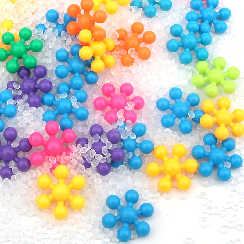 60/100/200pcs of 3D Snowflake Interlocking Puzzle Building Blocks Set - an Educational Plastic Assembly Toy Suitable for Gifts During Easter, Christmas, And Halloween