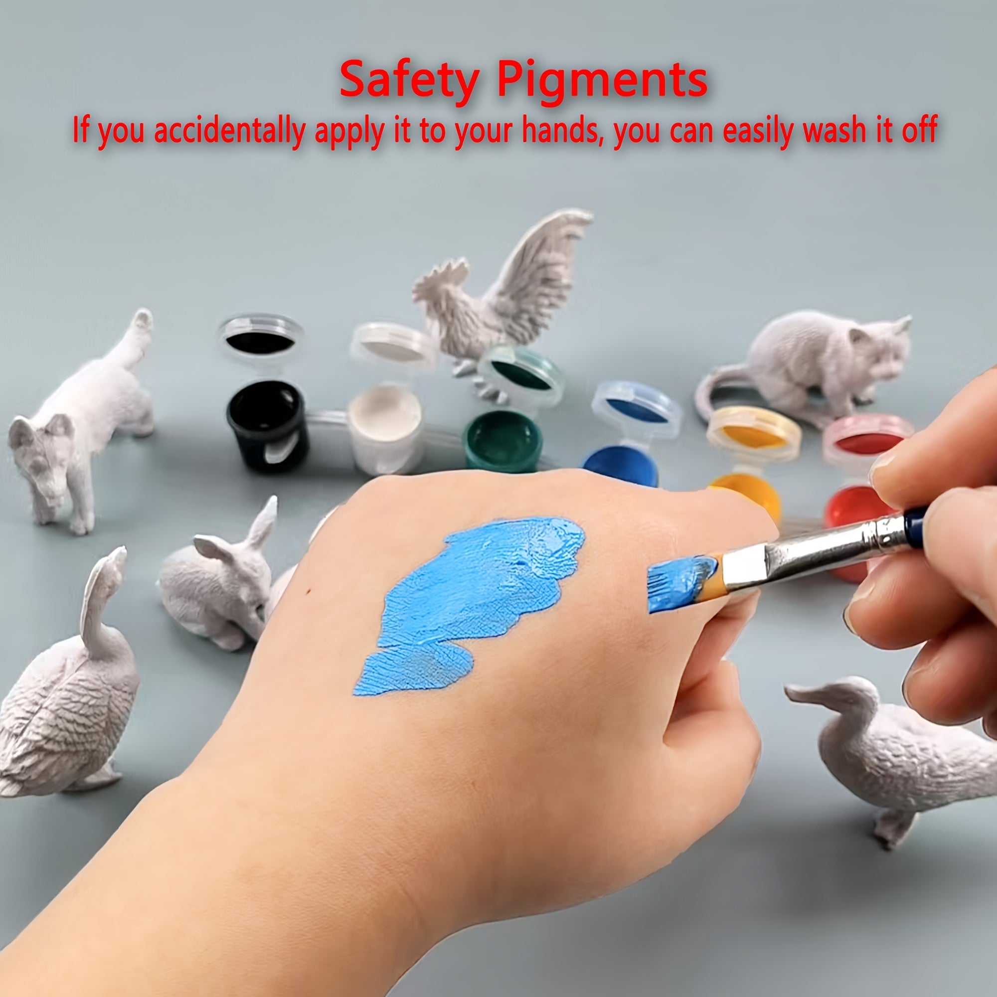 Washable Animal Painting Kit | 9pc Repaintable Figures Set