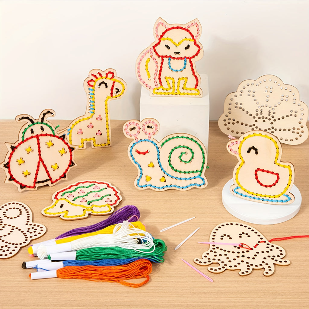 Wooden Animal Sewing Kit | 25pc Lacing Fine-Motor Set
