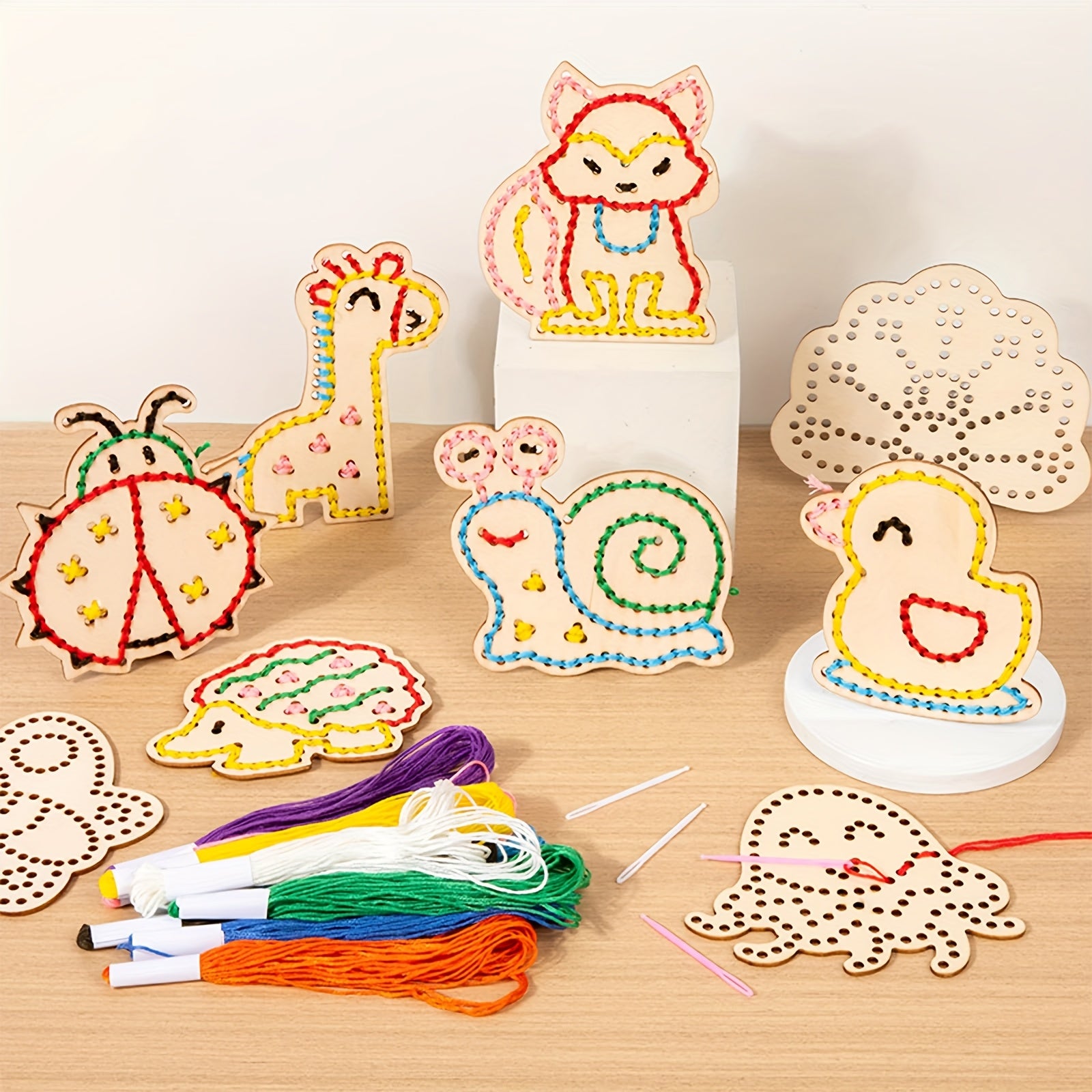 Wooden Animal Sewing Kit | 25pc Lacing Fine-Motor Set