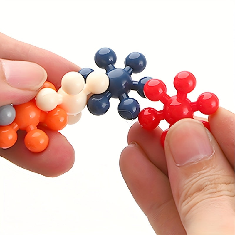 60/100/200pcs of 3D Snowflake Interlocking Puzzle Building Blocks Set - an Educational Plastic Assembly Toy Suitable for Gifts During Easter, Christmas, And Halloween