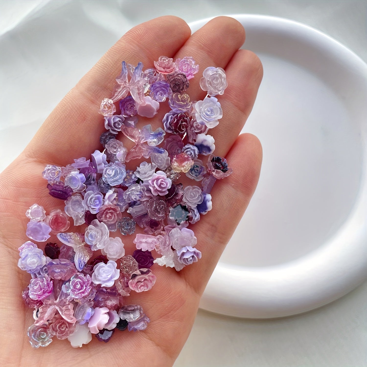 Resin Charms Mix | 35/100pcs Floral & Butterfly Craft Embellishments