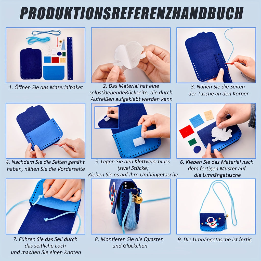 Felt Crossbody Bag Sewing Kit | Cartoon DIY Felt Purse