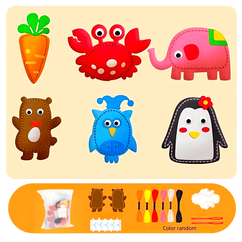 Kids Felt Sewing Kit | 6pc DIY Bags & Ornament Set
