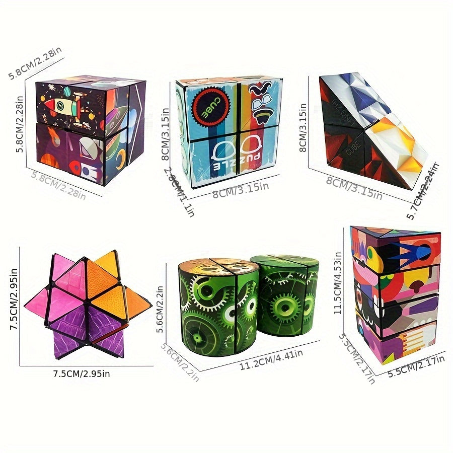 Infinity Magic Cube | Hexagon Flip Fidget (Mixed Colors, ABS)