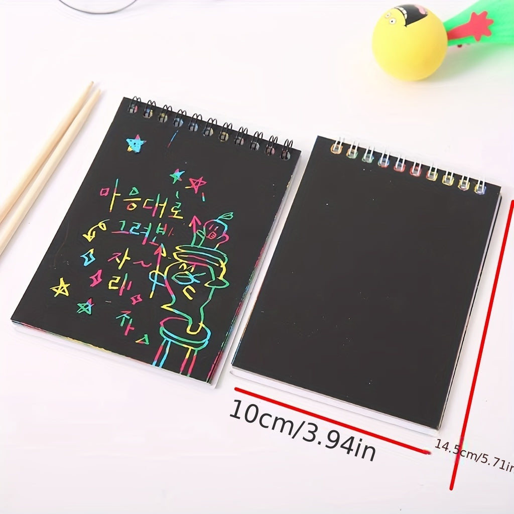 Scratch Art Book | 10-Page Rainbow Doodle Reveal Kit