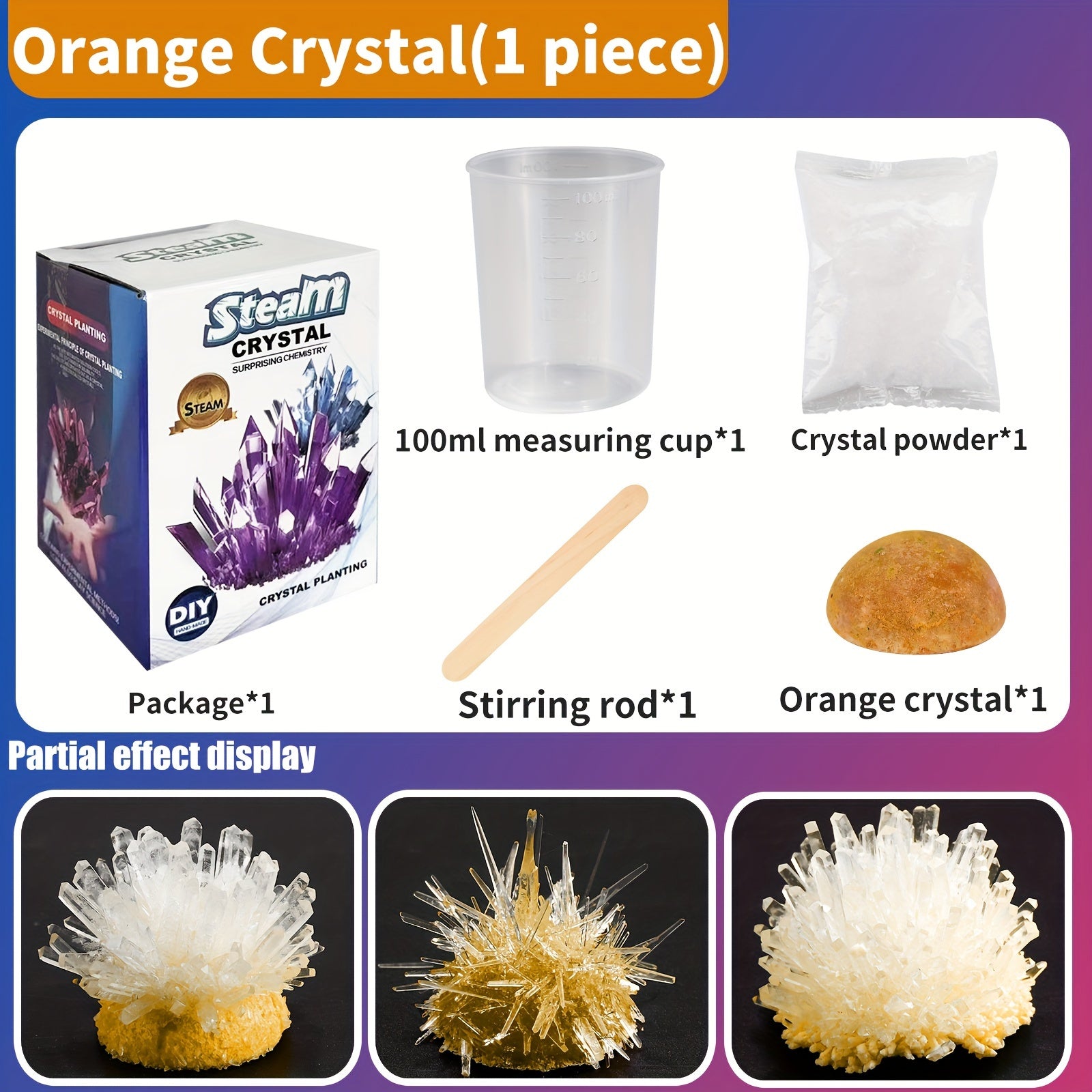 Crystal Growing Science Kit | Kids Colorful Crystal Experiment Set