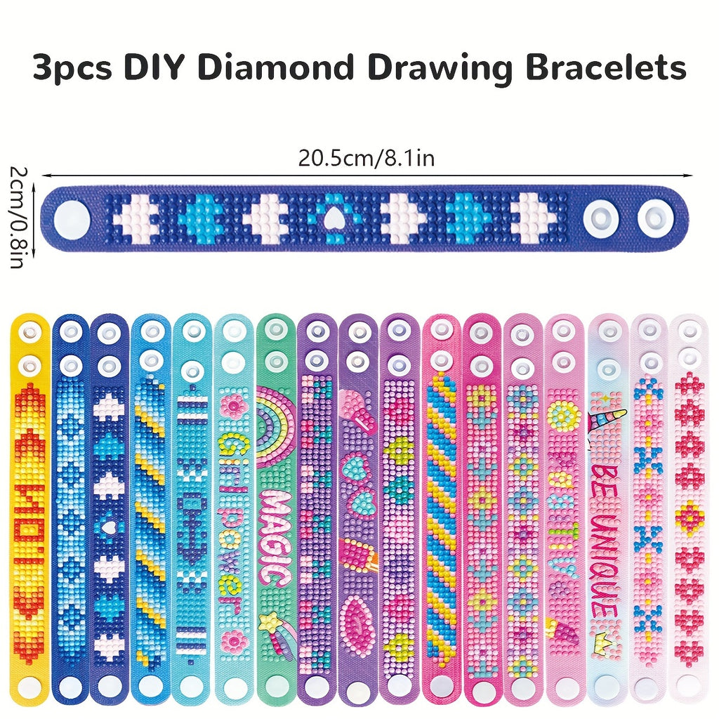 Diamond Painting Bracelet Kit | 3pcs Snap-On Sparkle Bands