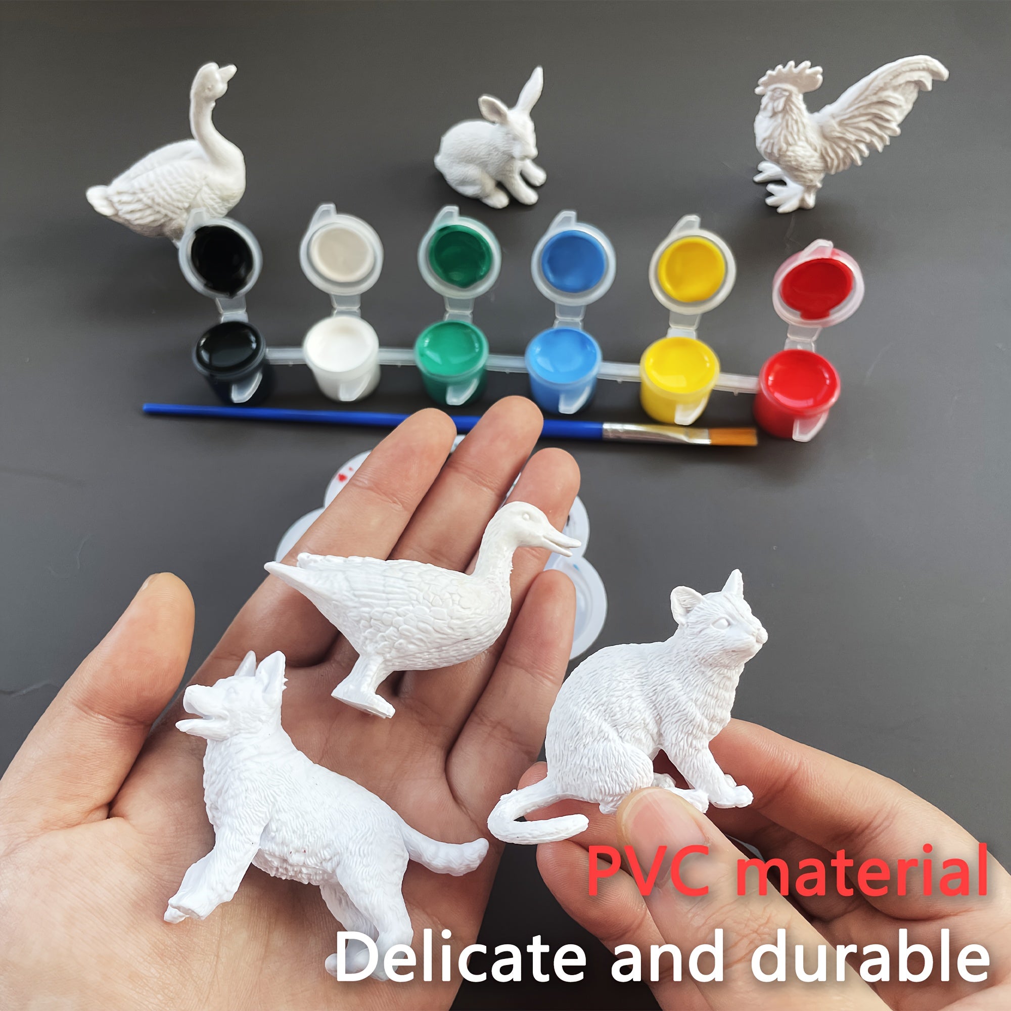 Washable Animal Painting Kit | 9pc Repaintable Figures Set