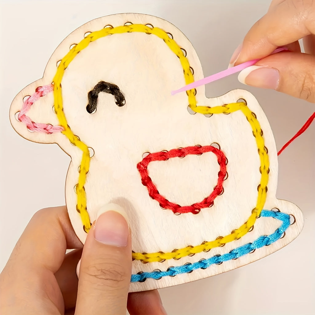 Wooden Animal Sewing Kit | 25pc Lacing Fine-Motor Set