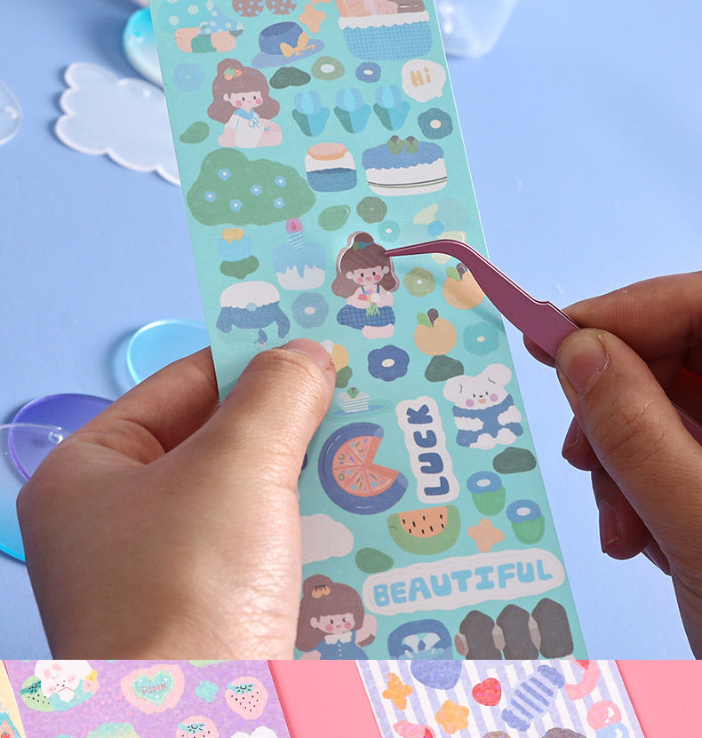 Glitter Keychain Sticker Kit | Gradient DIY Charms with Stencils