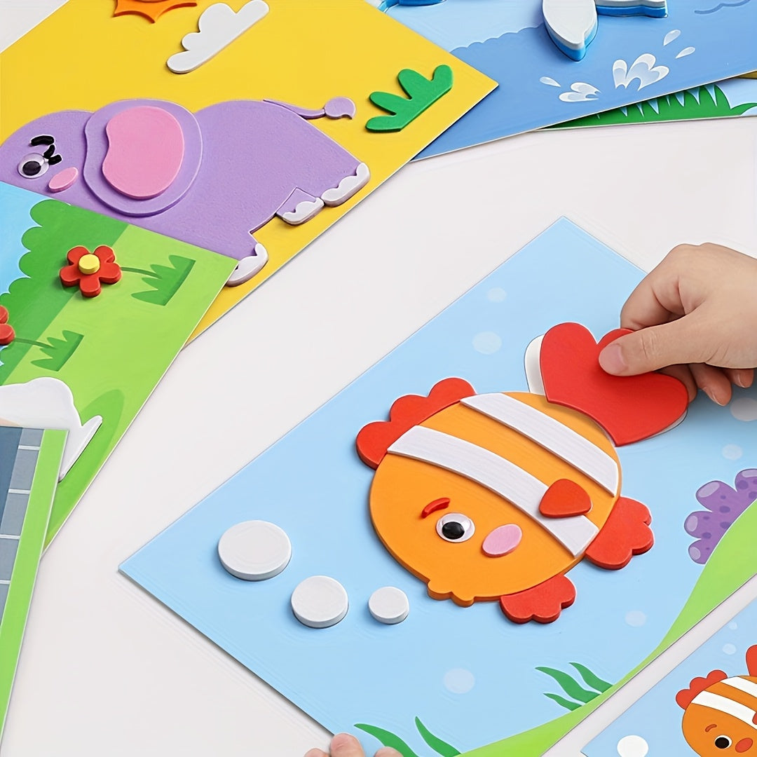 3D Animal Sticker Kit | 10-Pack Layered EVA Scenes