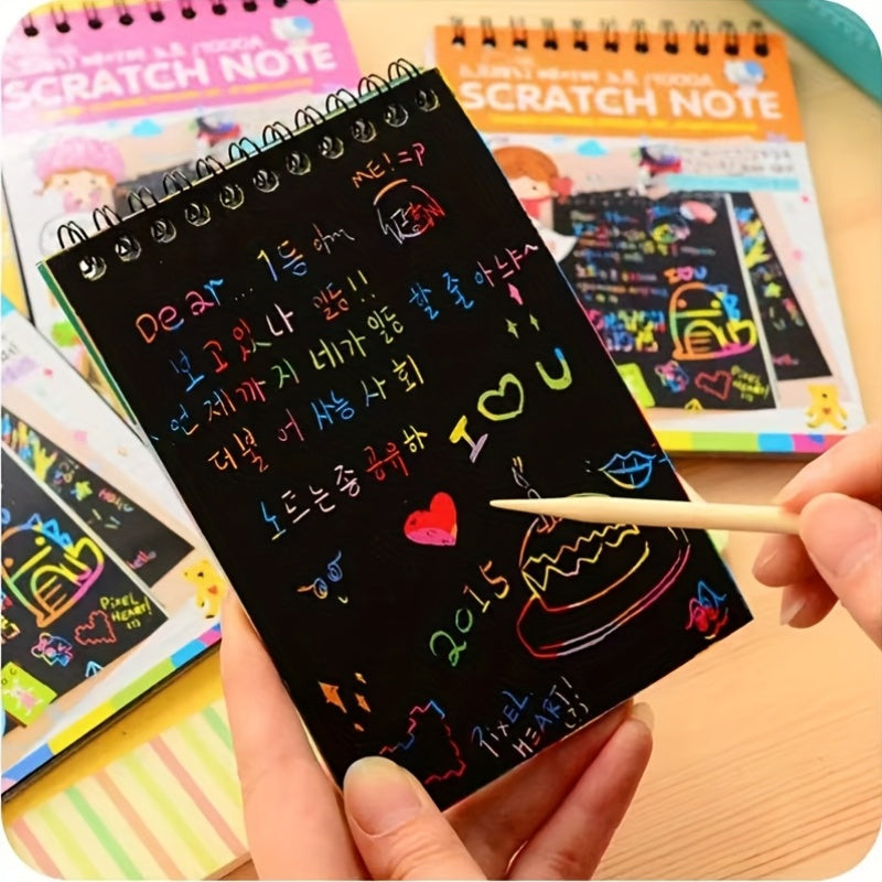 Scratch Art Book | 10-Page Rainbow Doodle Reveal Kit