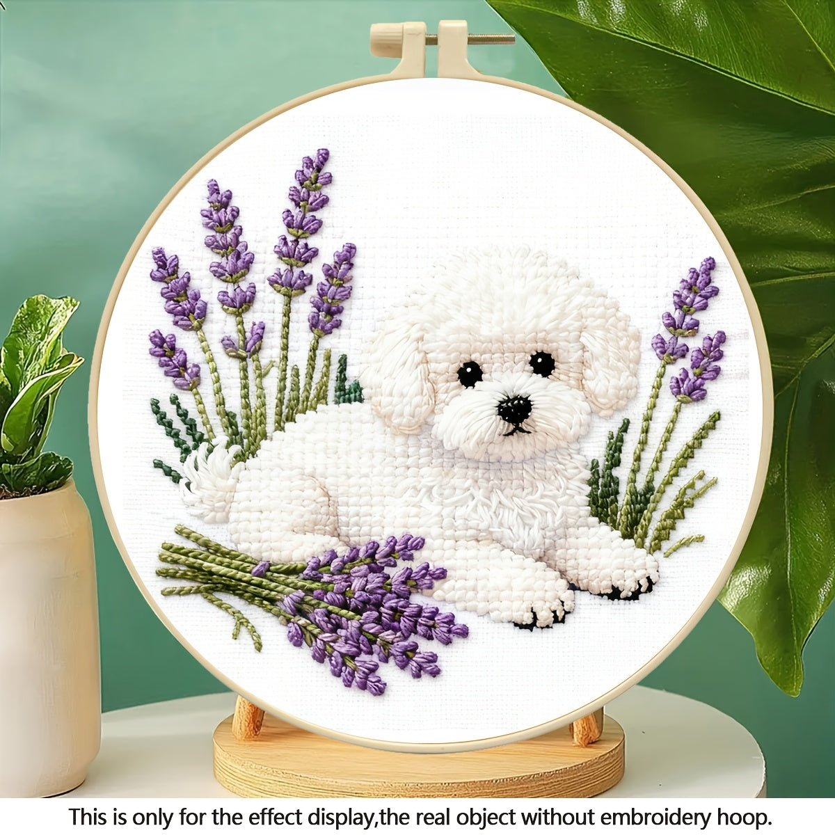 Puppy & Flower Cross-Stitch Kit | Beginner Embroidery Decor